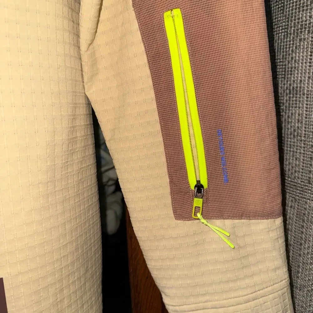 lululemon athletica Beige Shirt Jacket with Brown and Neon Accents never wore
